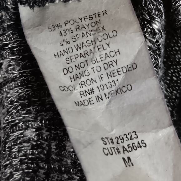 Charlotte Russe Bodysuit Size Medium Marled Gray Long Sleeve High Neck - Picture 8 of 8